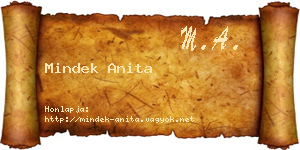 Mindek Anita névjegykártya